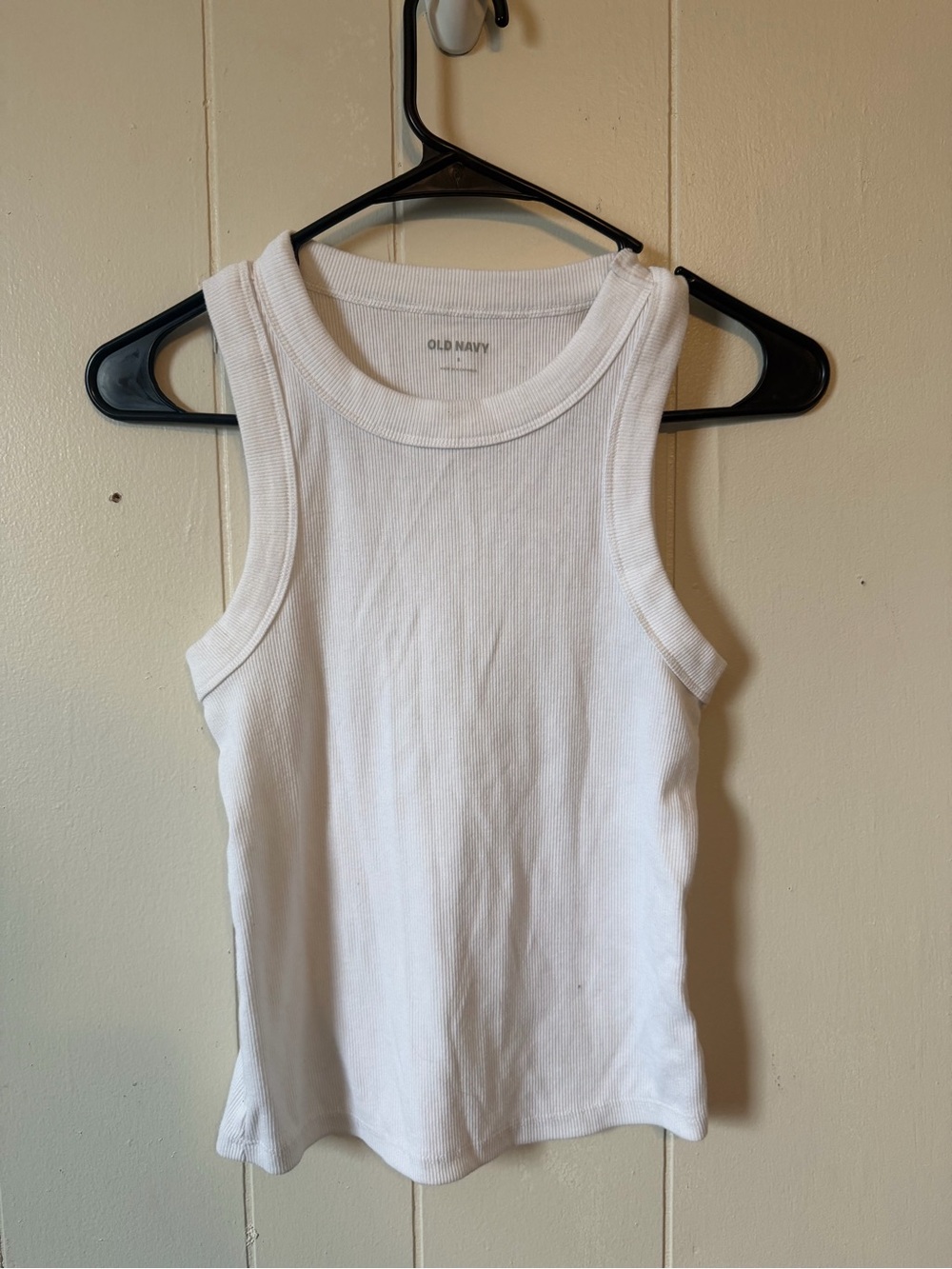 Old Navy White Ribbed Tank Top